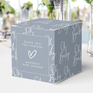 Ballotins Script moderne Bleu Oh Baby Baby shower simple