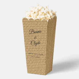 Ballotins Script personnalisé sur Popcorn à motif de jute na