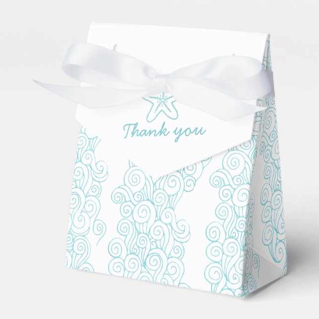 Ballotins Seastar tourbillon aqua blanc mariage boîte de ten (Verso)