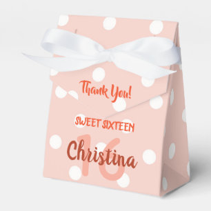 Ballotins Seize ans sucrés en points polka roses personnalis