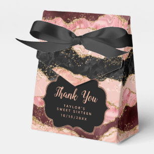 Ballotins Séquins rose noir Agate Sweet sixteen Merci