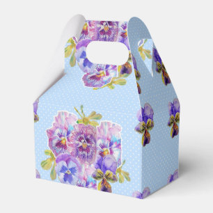 Ballotins Shabby Blue Pansy Floral Dot Party Ballotin