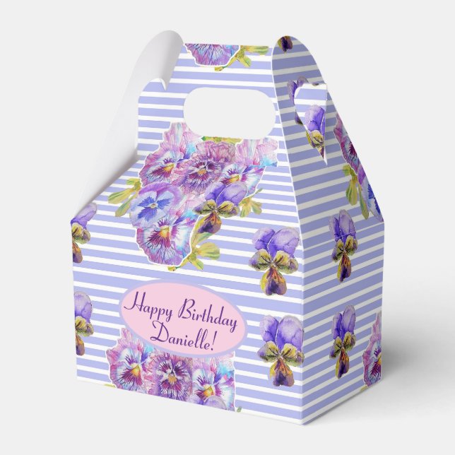 Ballotins Shabby Pansal Rose Floral Party Purple Ballotin (Verso)