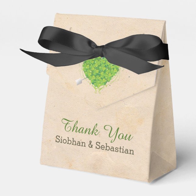 Ballotins Shamrock Mariage irlandais Heart (Verso)