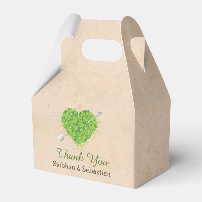 Ballotins Shamrock Mariage irlandais Heart (Verso)