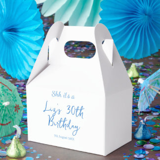 Ballotins shh its a 30th birthday name date blue simple mini