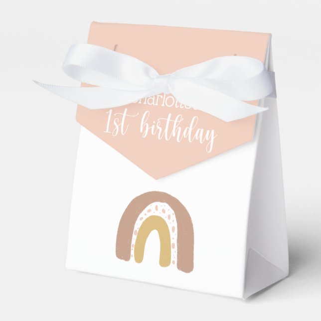 Ballotins Simple couleur premier anniversaire rose or (Verso)