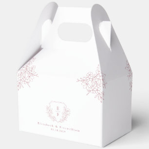 Ballotins Simple Élégant Cerisier Rose Blossom Monogram Cres
