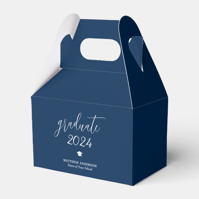 Ballotins Simple Elegant Navy Blue Graduate 2024 Graduation (Verso)