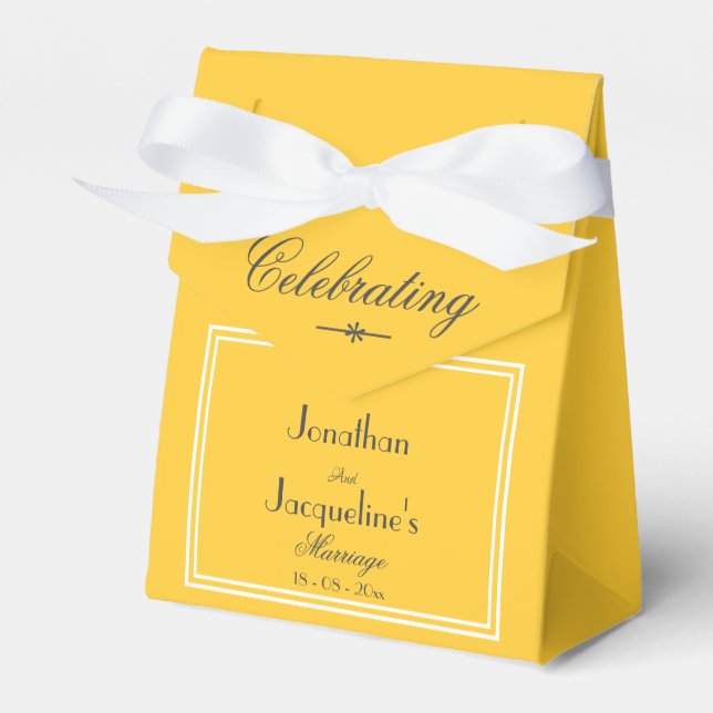 Ballotins Simple Elegant Sunshine Jaune Nom de script Mariag (Verso)