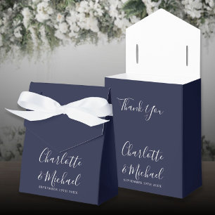 Ballotins Simple Mariage Signature Script Bleu Nuit