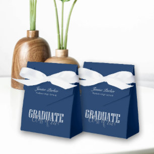 Ballotins Simple moderne Blue Photo Graduation Party