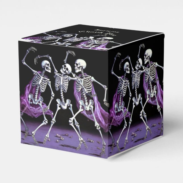 Ballotins Skeletons de danse violette Mariage gothique (Verso)