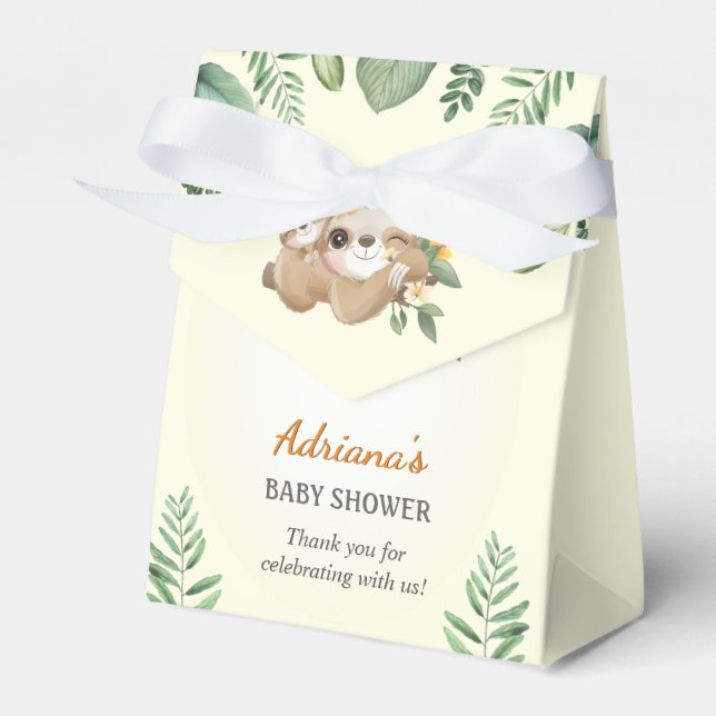 Ballotins Sloth Baby shower Genre Neutral Sprinkl bonbon (Verso)
