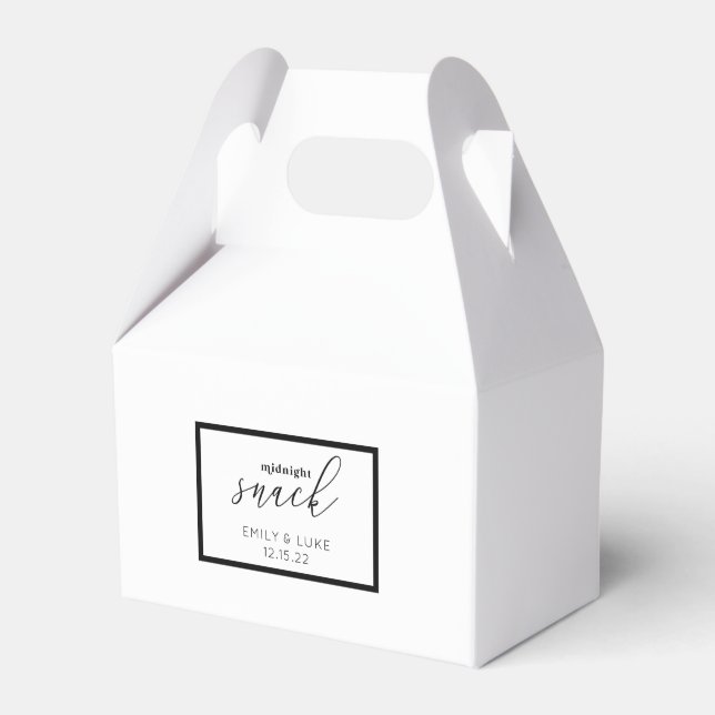 Ballotins Snack de minuit blanc et noir Mariage personnalisé (Verso)