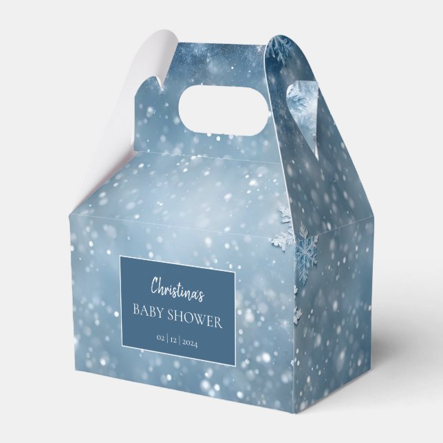 Ballotins Snowflake Winter Wonderland Baby shower Bleu (Verso)