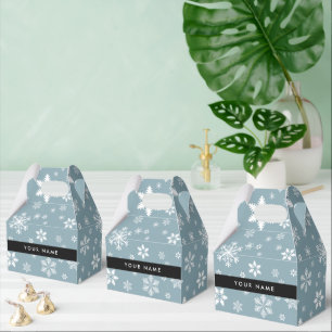 Ballotins Snowflakes blanc, Grey, Votre nom, Personnaliser