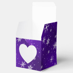 Ballotins Snowflakes Bleu-pourpre Fond Coeur 2x2