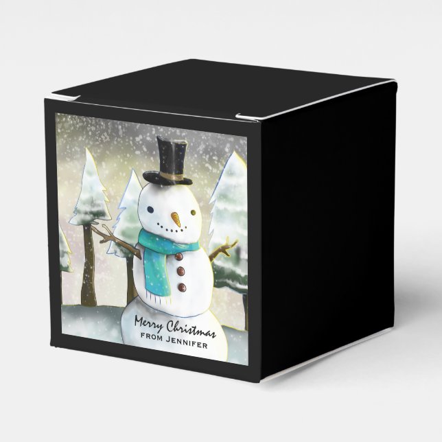 Ballotins Snowman en hiver sur la scène de Noël (Verso)