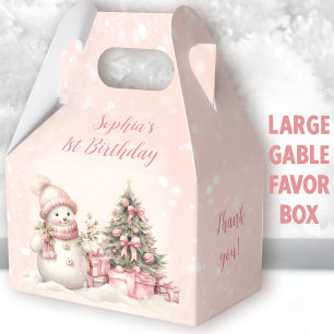 Ballotins Snowman Girl rose Noël 1er anniversaire grand