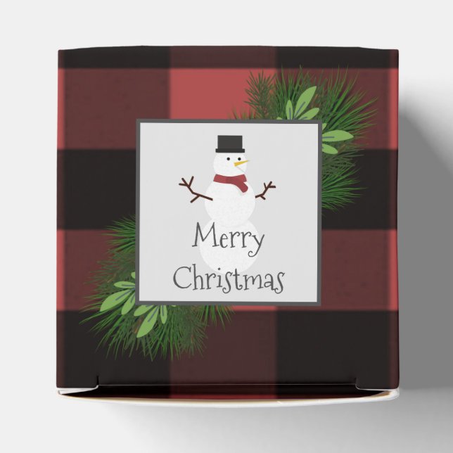 Ballotins Snowman Red Buffalo Plaid Ballotin (Haut)