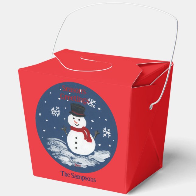 Ballotins Snowman Rouge PERSONNALISER Cookie Boîte de traite (Recto)