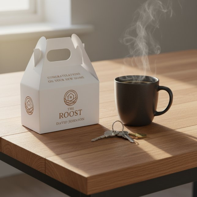 Ballotins Société de logo d'immobilier pour la pendaison de  (Real Estate Logo Company Housewarming Favor Boxes)