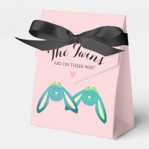 Ballotins Soirée Baby shower Pastel Rose Twin Bunnies