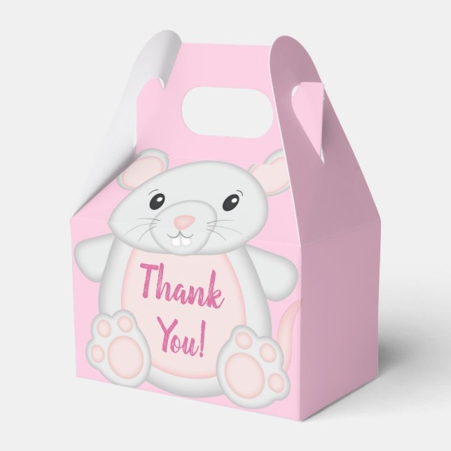 Ballotins Souris Baby shower rose (Verso)