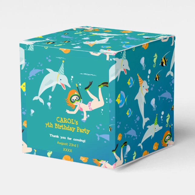 Ballotins Sous la mer dauphins et fête d'anniversaire fille (Verso)