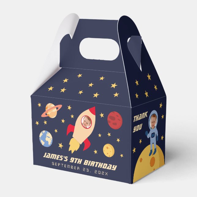 Ballotins Space Birthday Planets Stars Astronaut Boy Photo (Verso)