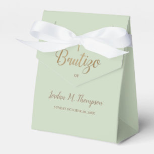 Ballotins Spanish baptism Bautizo White Gold Cross Green