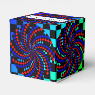 Ballotins Spirale rouge blanc de Checker bleu par Kenneth Yo