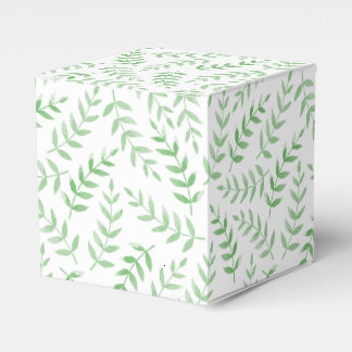 Ballotins Square gift box - Leaves - green