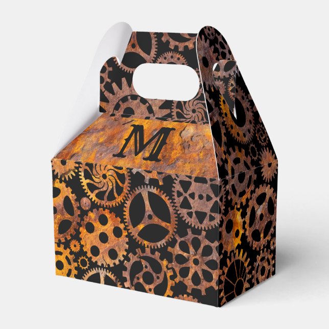 Ballotins Steampunk Coloré Rouille Gears Monogramme Gable (Verso)