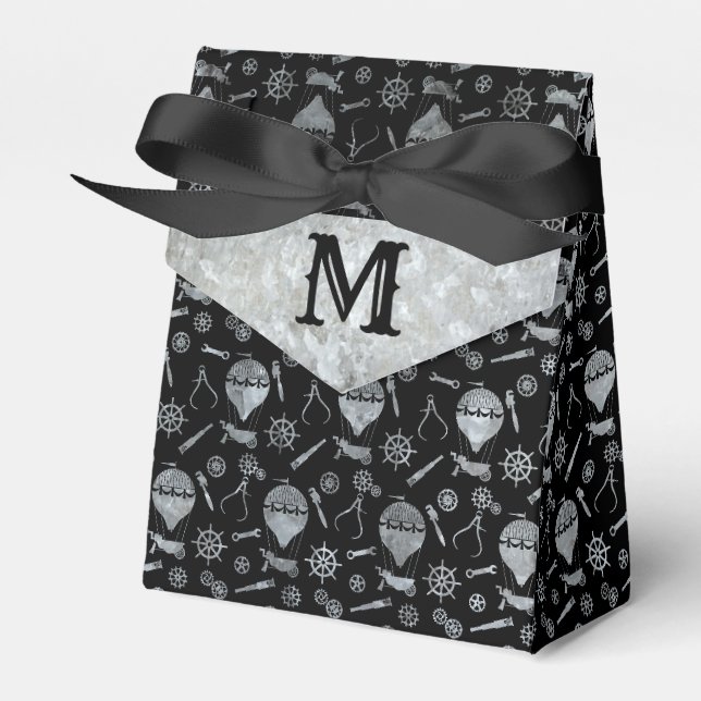 Ballotins Steampunk Silver Zinc Balloons Custom monogram (Verso)