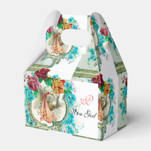 Ballotins STORK BÉBÉ FILLE DOUCHE MONOGRAM Blanc
