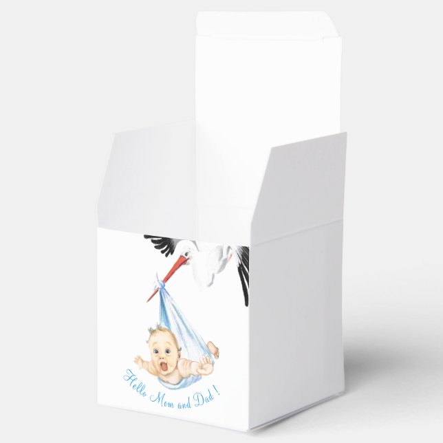 Ballotins Stork Carrying Baby Favor Box (Ouvert)
