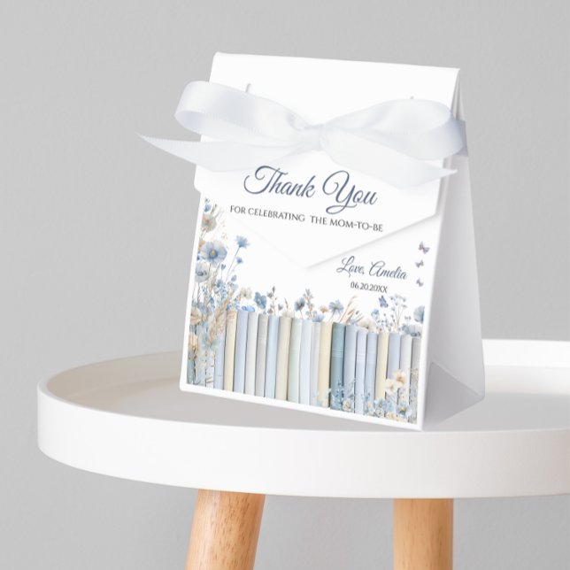 Ballotins Storybook Blue Floral Baby shower Merci (Créateur téléchargé)