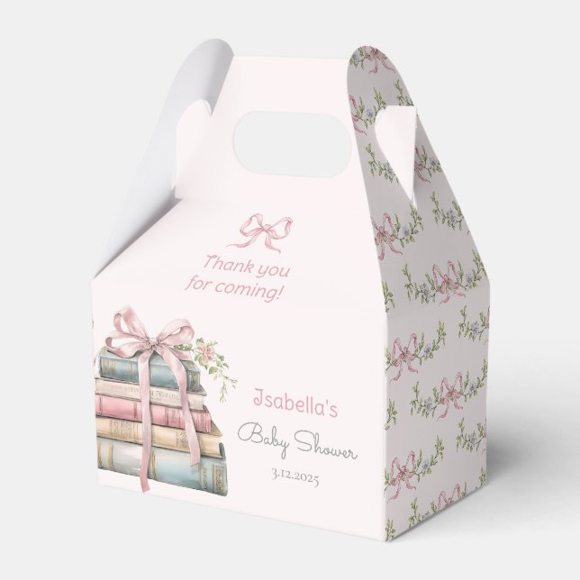 Ballotins Storybook New Chapter rose ruban baby shower fille (Verso)