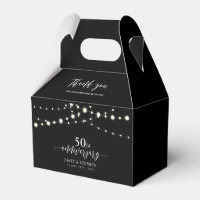 String Lights Black 50th Mariage Anniversary Party