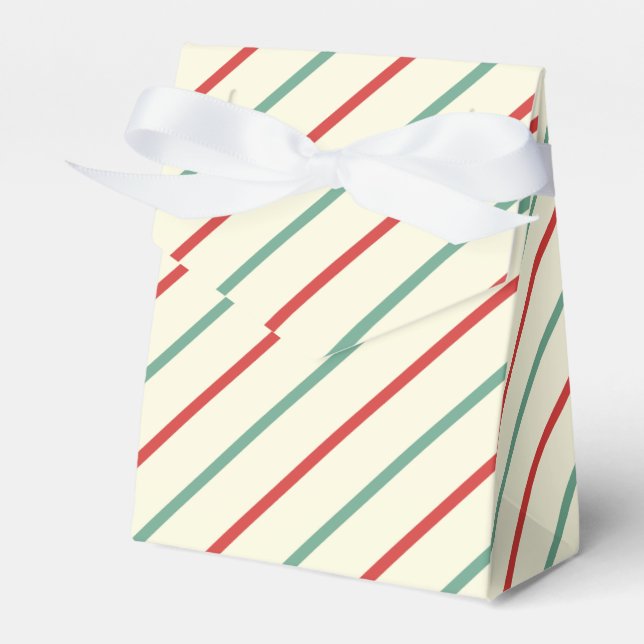 Ballotins Sucre de canne de Noël rétro rayures rouge vert (Verso)