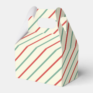 Ballotins Sucre de canne de Noël rétro rayures rouge vert