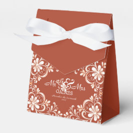 Ballotins Sunset Rust Mr & Mrs Wedding Favor Box