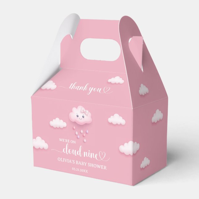 Ballotins Sur Cloud Neuf Baby shower rose moderne (Verso)
