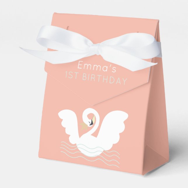 Ballotins Swan Princess Moderne rose fille Anniversaire (Verso)