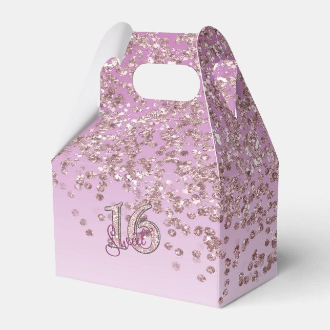 Ballotins Sweet 16 Anniversaire Glam Rose Parties scintillan (Verso)