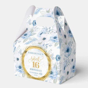 Ballotins Sweet 16 Ballotin Blue Pastel Floral Gold Sparkle