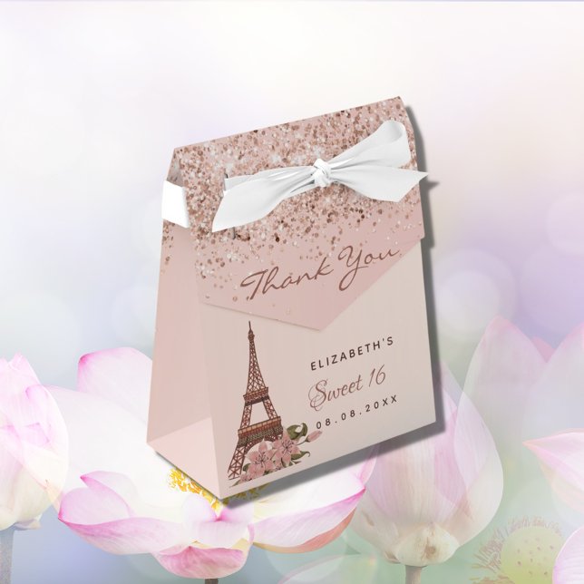 Ballotins Sweet 16 or rose Paris merci (Créateur téléchargé)