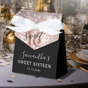 Ballotins Sweet 16 Parties scintillant rose et noir Annivers
